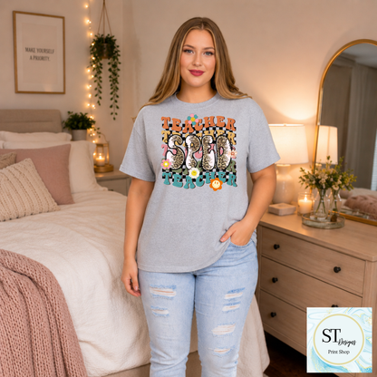 Retro Teacher Life SPED Graphic T-Shirt | Boho Speckled SPED Teacher Tee | Cute Back to School Shirt | Unisex S-5XL