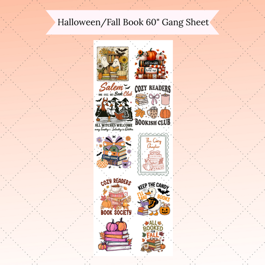 60'' Fall Book Lovers Ready to press Gang sheet