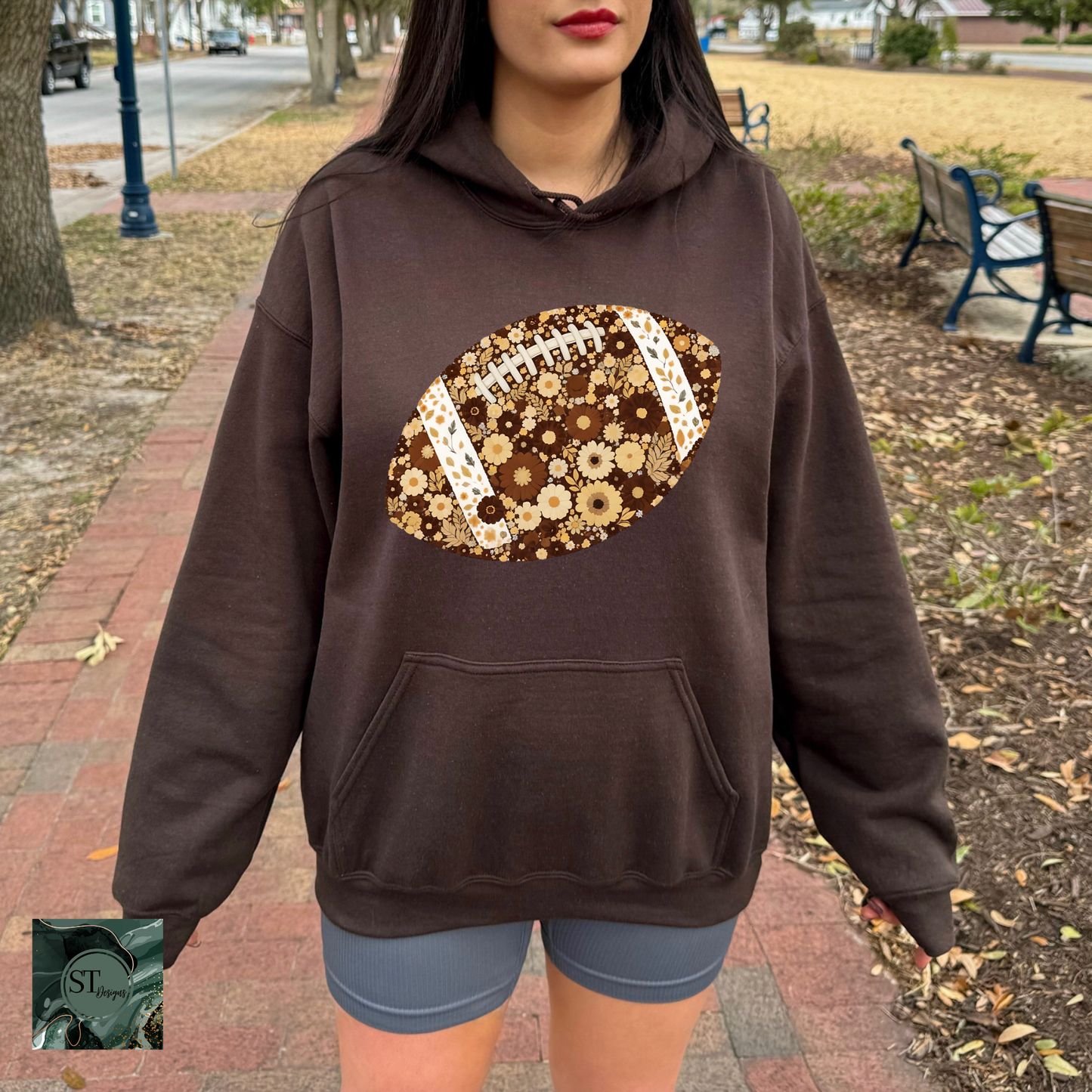 Brown Floral Football