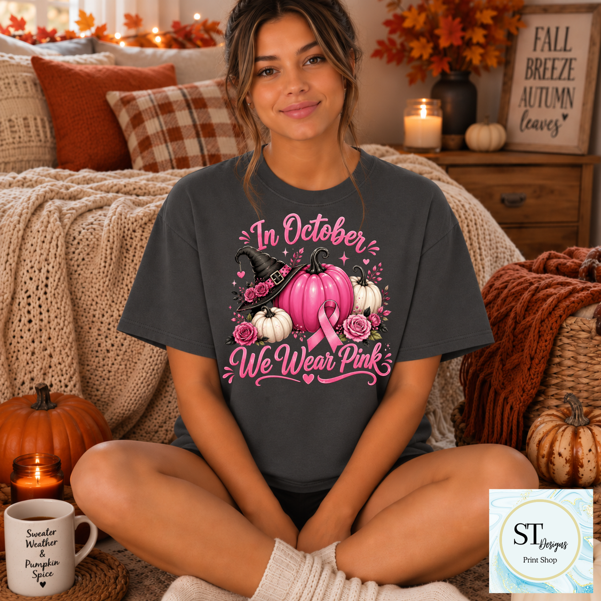 Pumpkins In October We Wear Pink