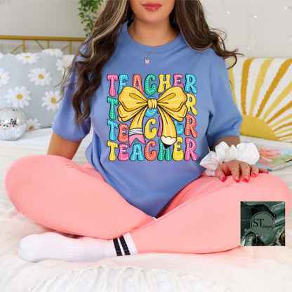 Teacher Pencil Bow