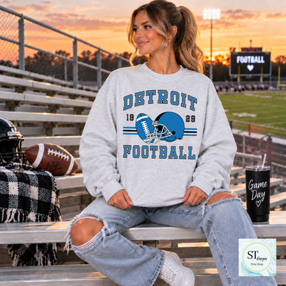 Game Day Football Crewneck Sweatshirt | Choose Your Team + Optional Custom Name & Number