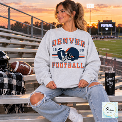 Game Day Football Crewneck Sweatshirt | Choose Your Team + Optional Custom Name & Number