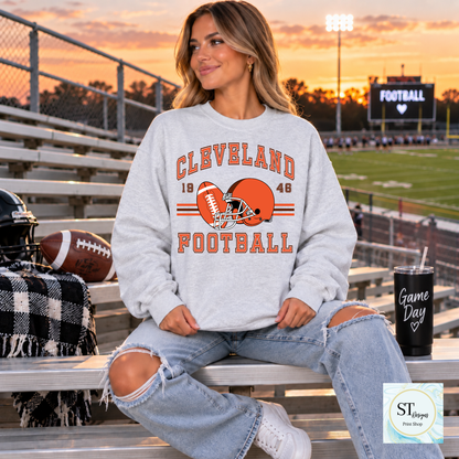 Game Day Football Crewneck Sweatshirt | Choose Your Team + Optional Custom Name & Number