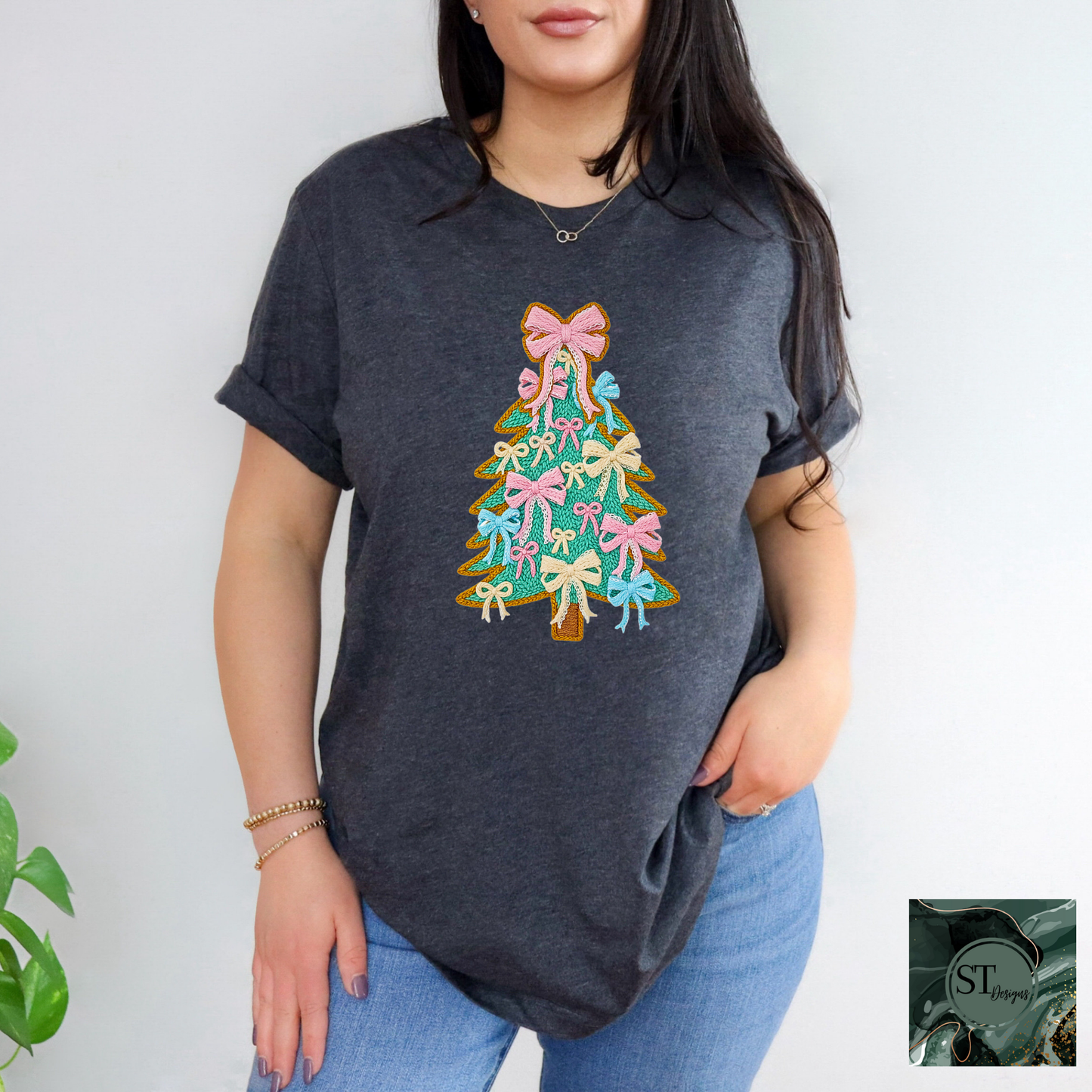 Christmas Tree bows Faux Yarn