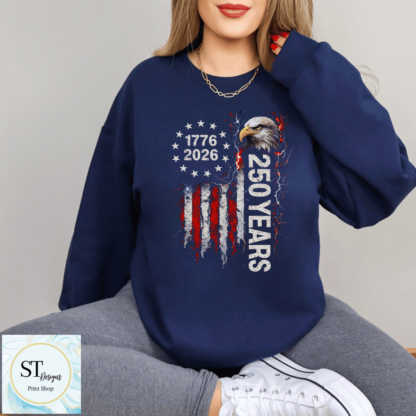 Distressed American Flag & Eagle