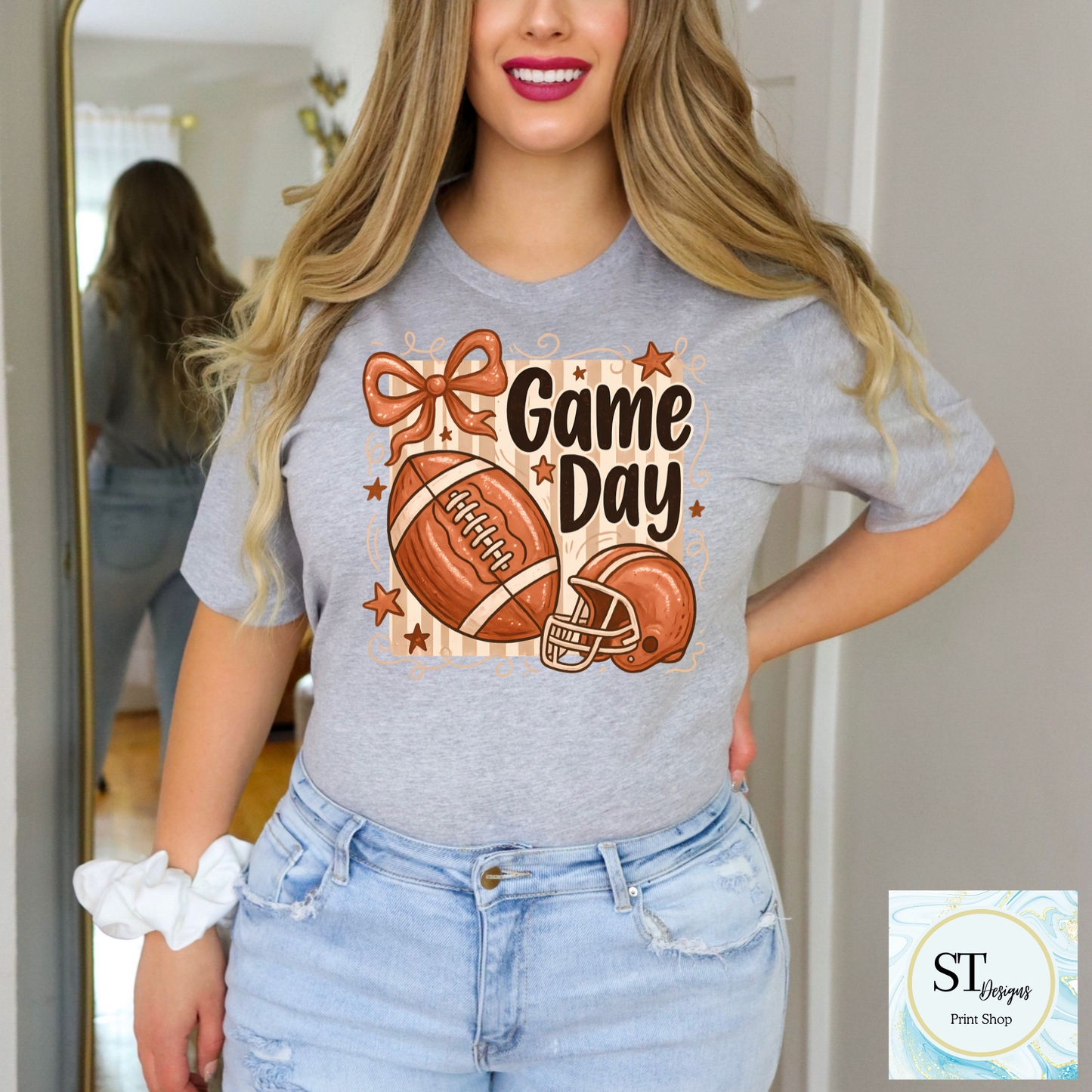Game Day Football Preppy Bow
