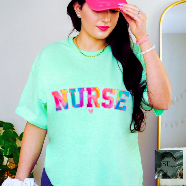 Nurse Varsity Tie-dye T-Shirt