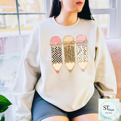 Coquette Pencil Teacher Shirt | Cute Teacher Graphic Tee | Back to School Teacher T-Shirt | Teacher Gift