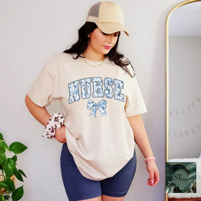 Nurse Blue floral bow