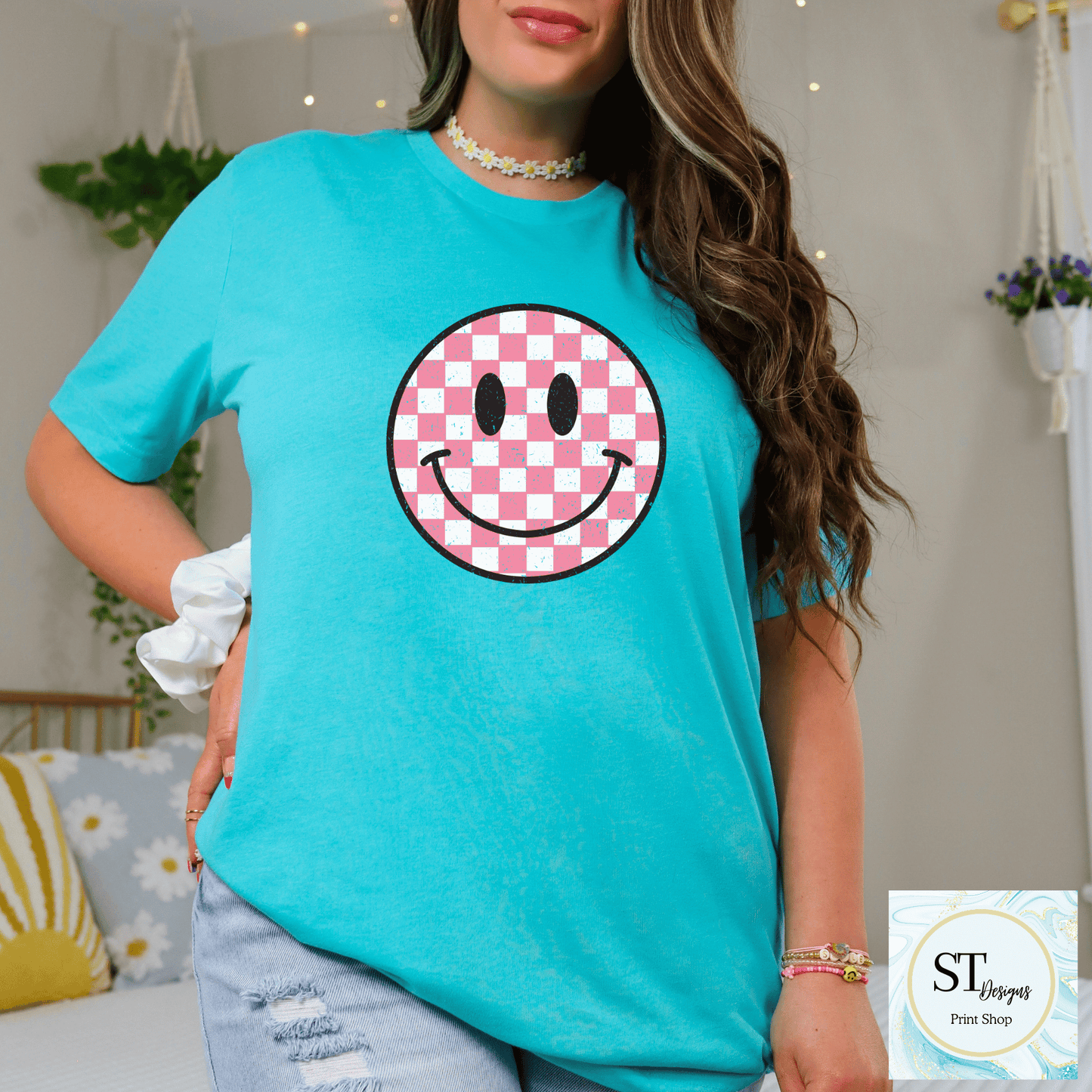 Pink Check Smile