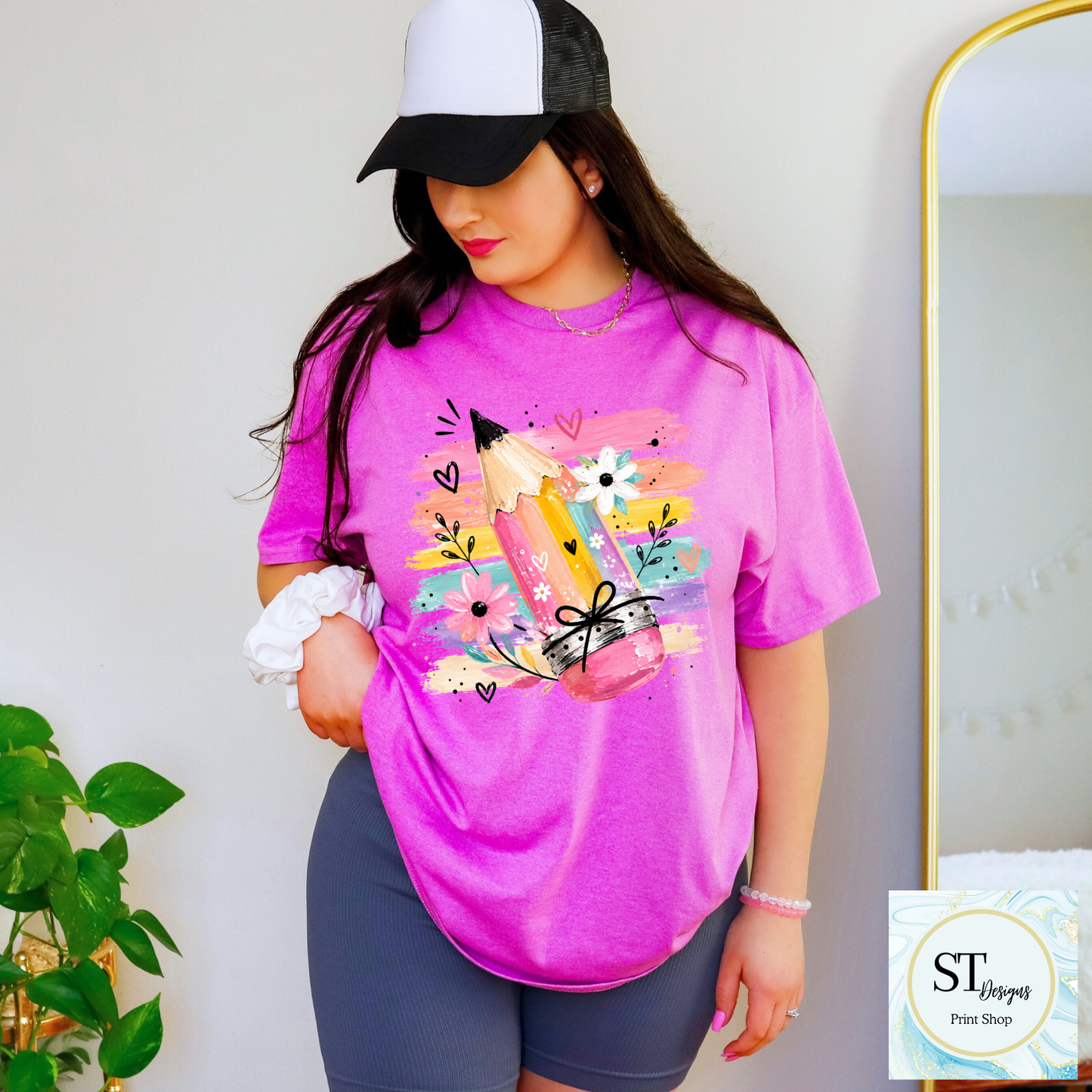 Colorful Pencil Teacher Shirt | Cute Back to School Graphic Tee | Teacher Appreciation Gift | Classroom T-Shirt