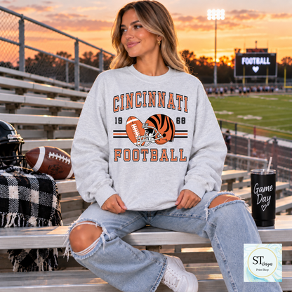 Game Day Football Crewneck Sweatshirt | Choose Your Team + Optional Custom Name & Number