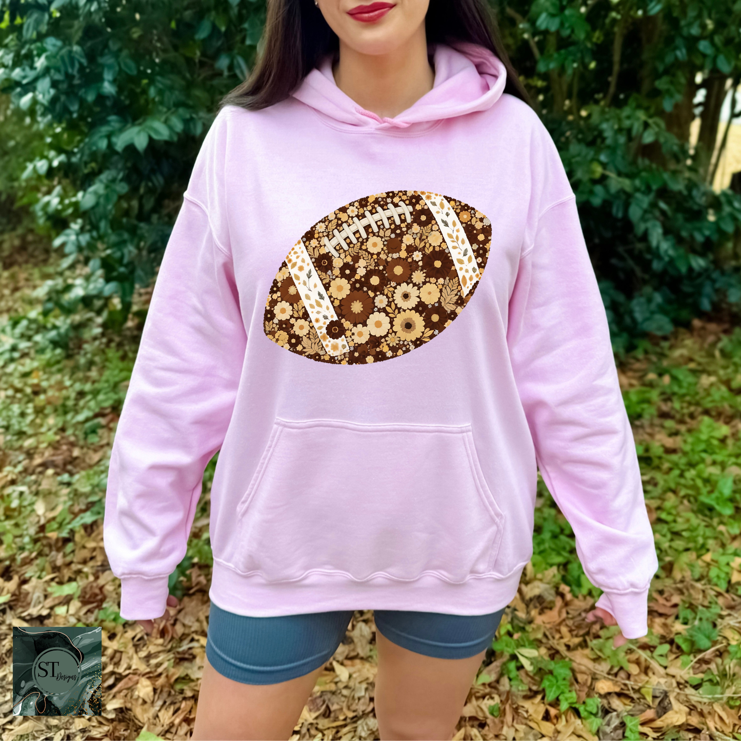 Brown Floral Football