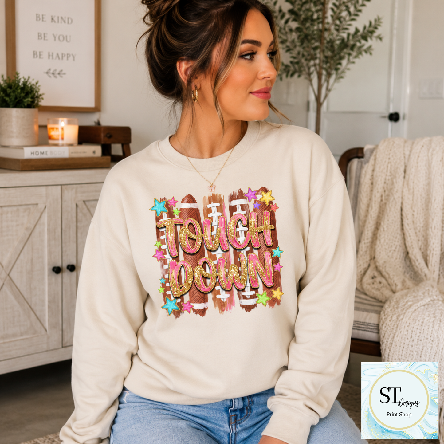 Sparkle Preppy Touchdown Football