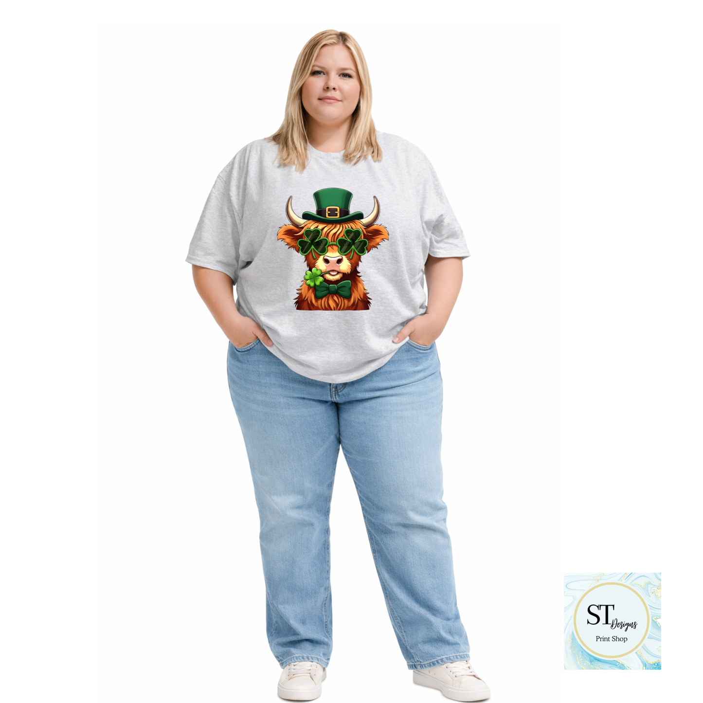 Highland Cow St Pattys Day