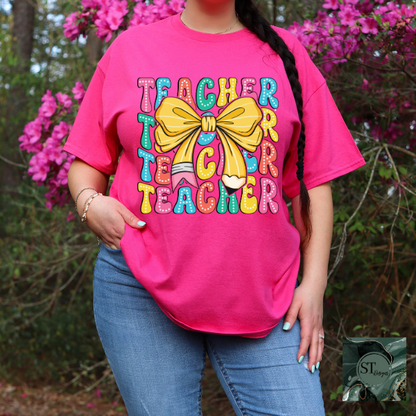 Teacher Pencil Bow