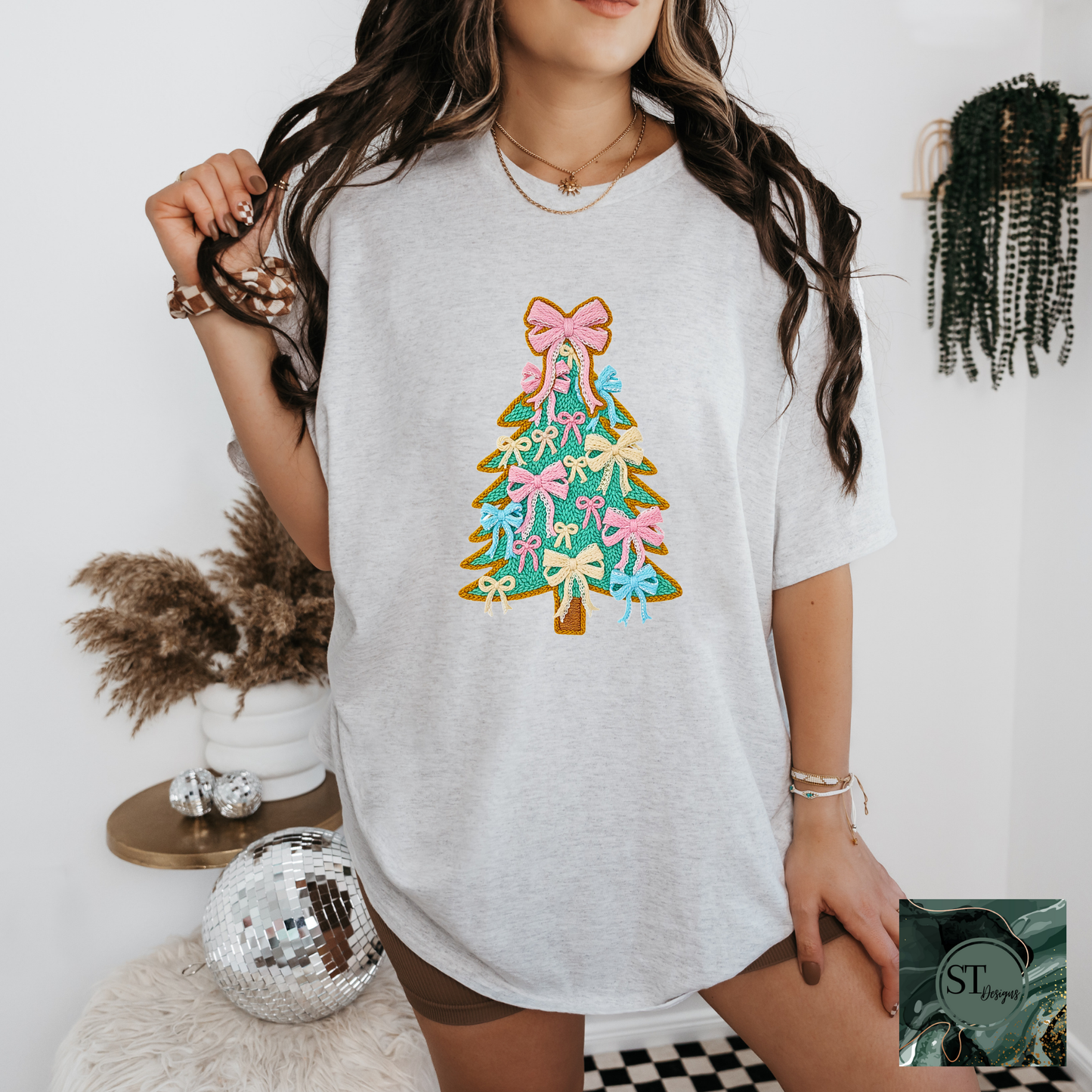 Christmas Tree bows Faux Yarn