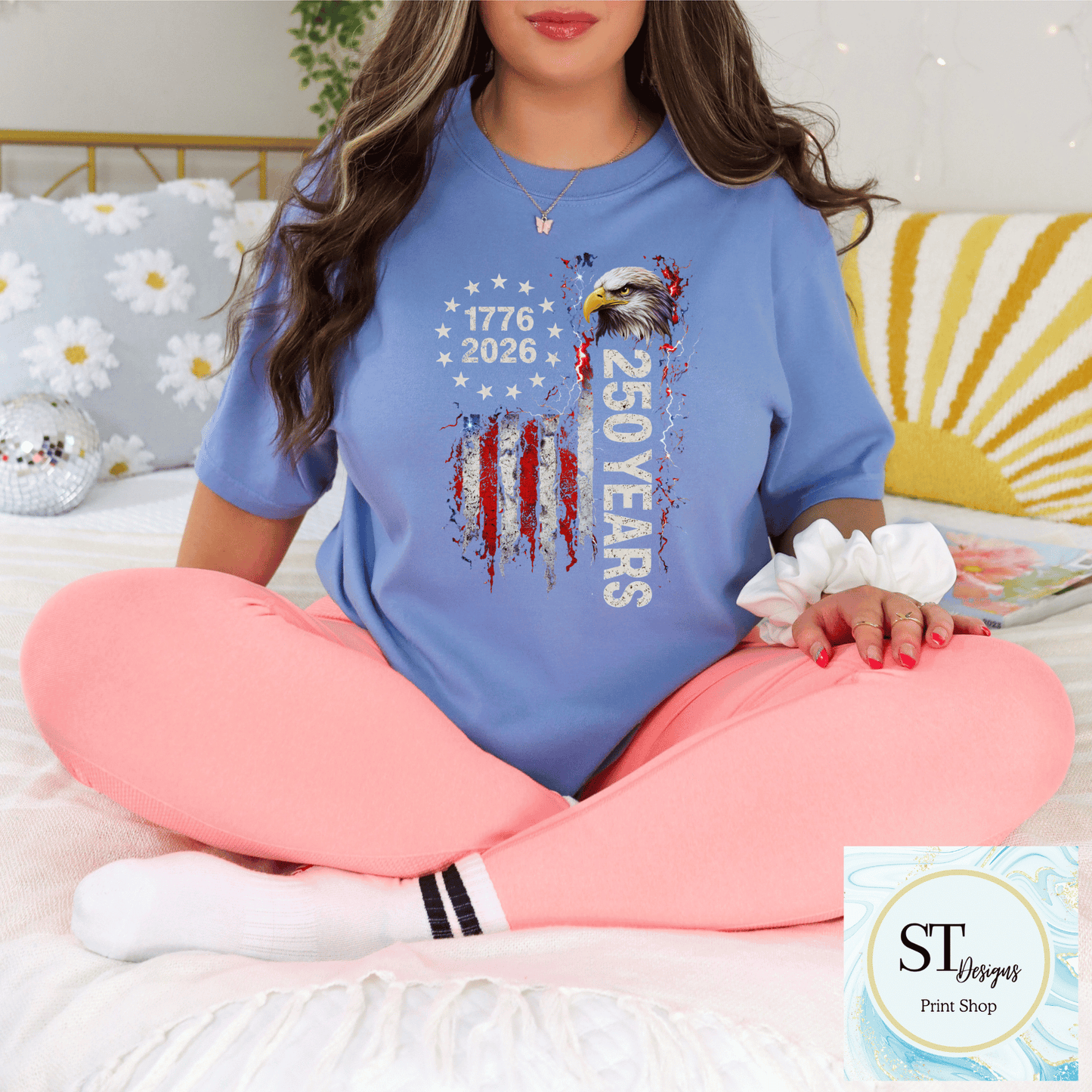 Distressed American Flag & Eagle