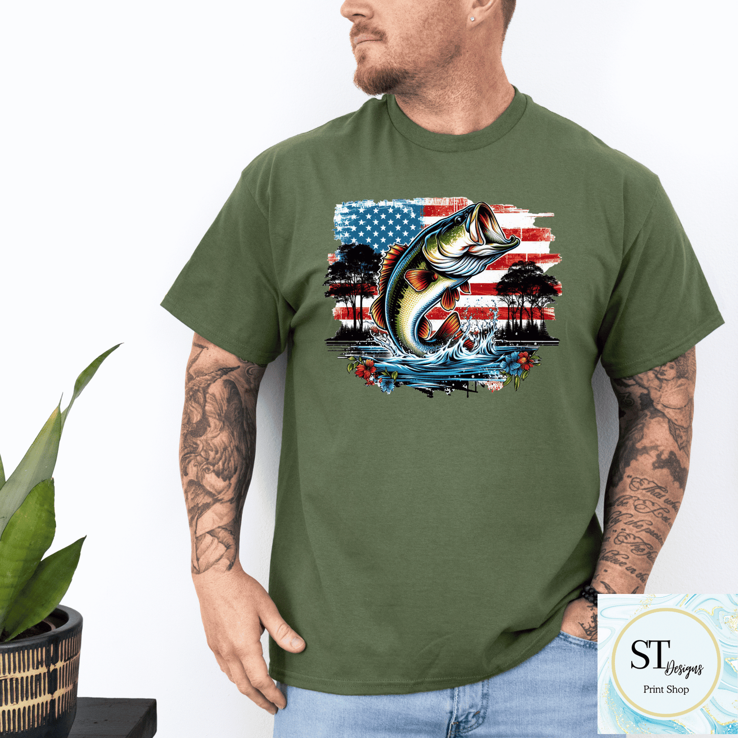 Patriotic Bass Fishing