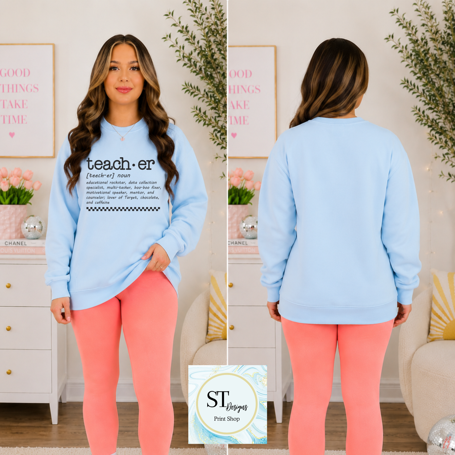Teacher Definition Crewneck Sweatshirt | Funny Teacher Sweatshirt | Teacher Appreciation Gift | Unisex S-5XL