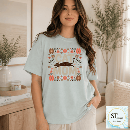 Cat Mom Floral Cat Lover