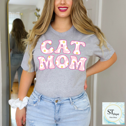 Pink Daisy Cat Mom