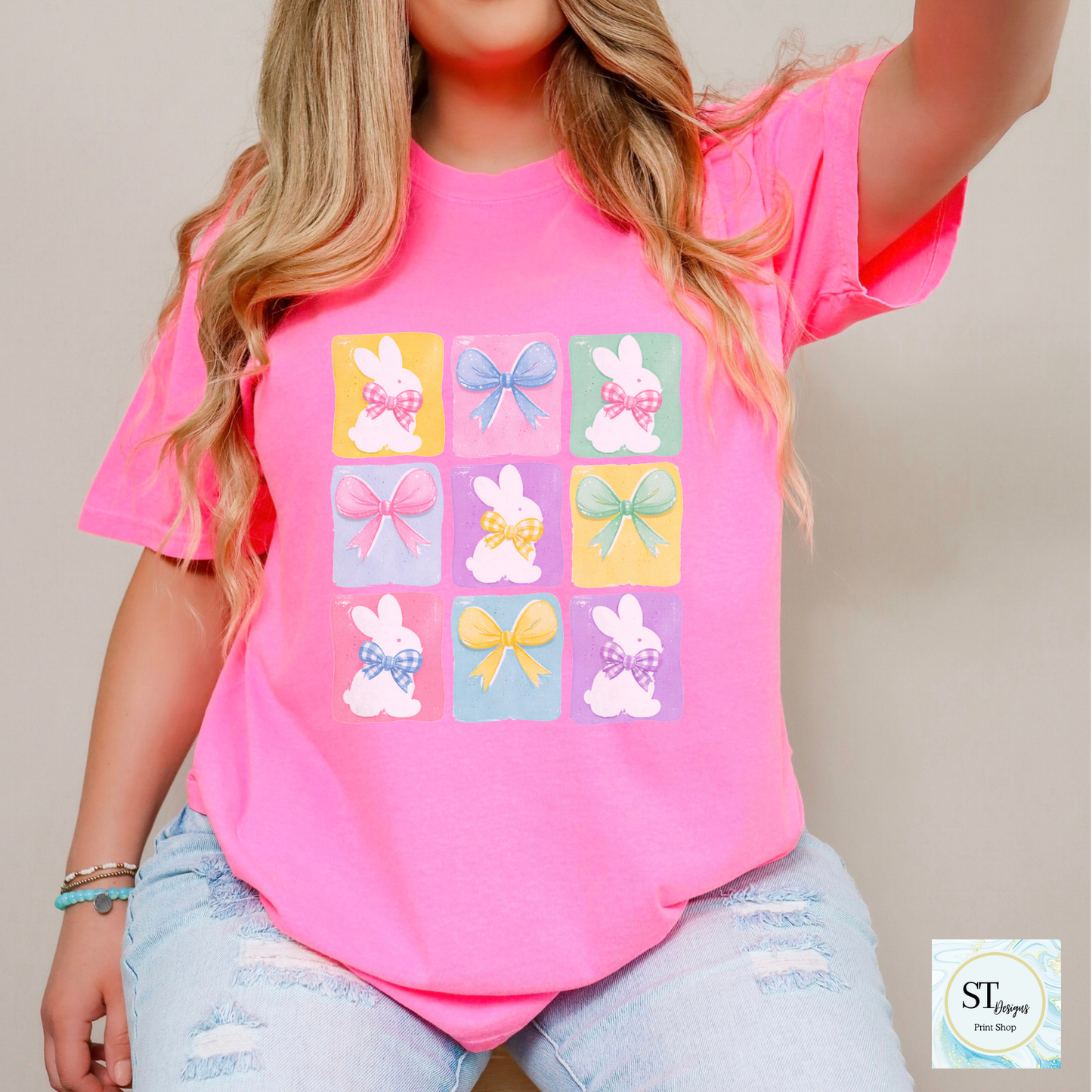 Retro Checkered Easter Bunny