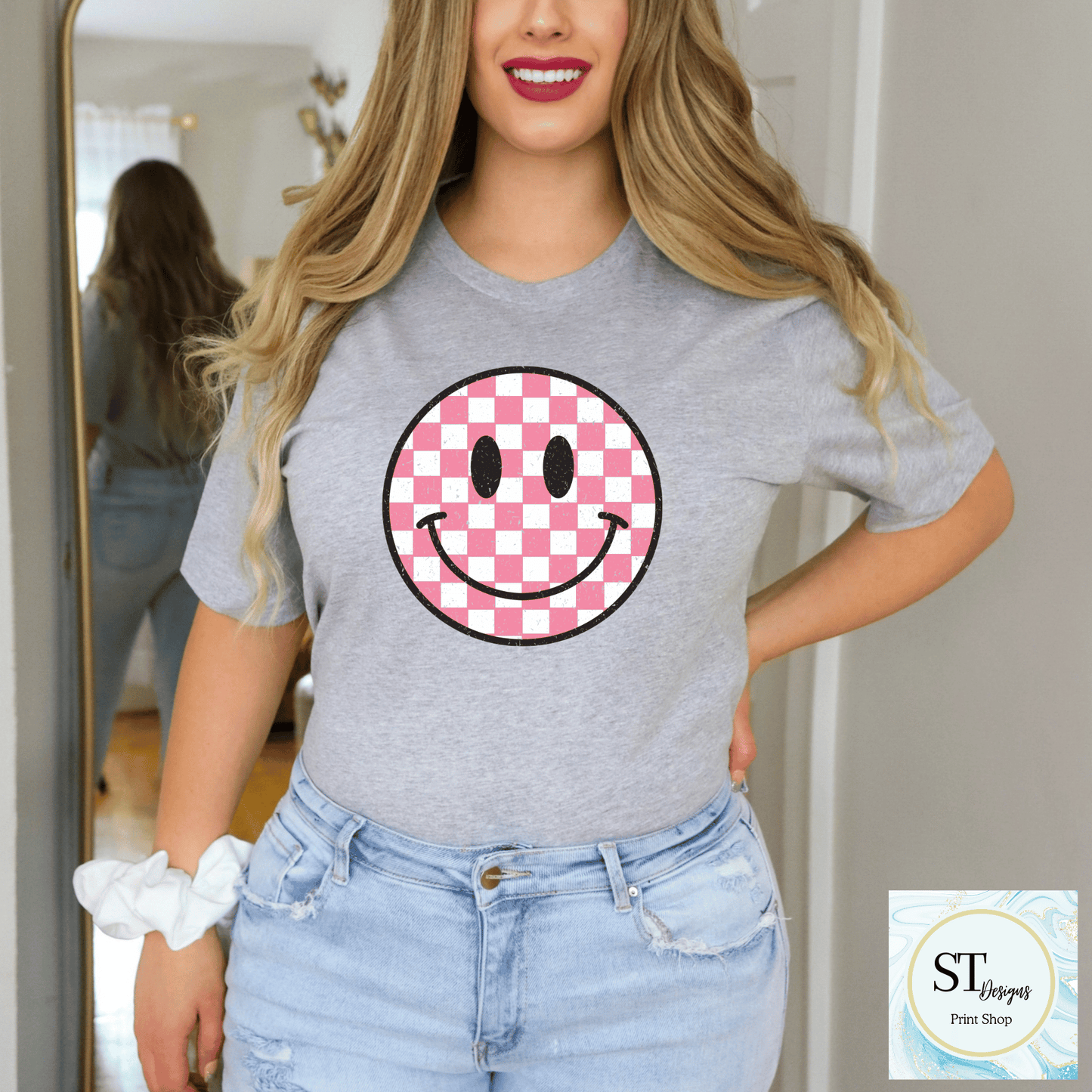 Pink Check Smile