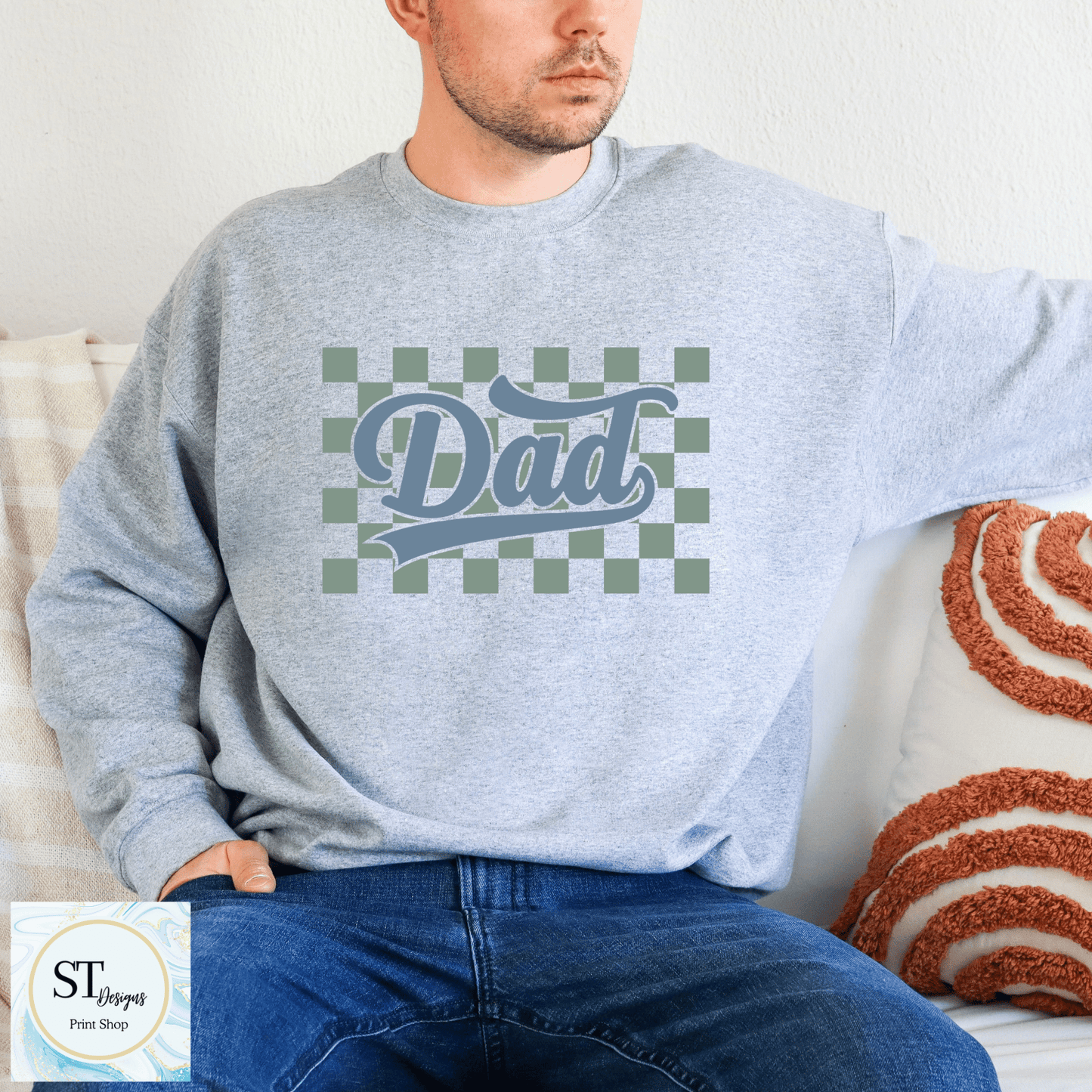 Checkered Dad Blue