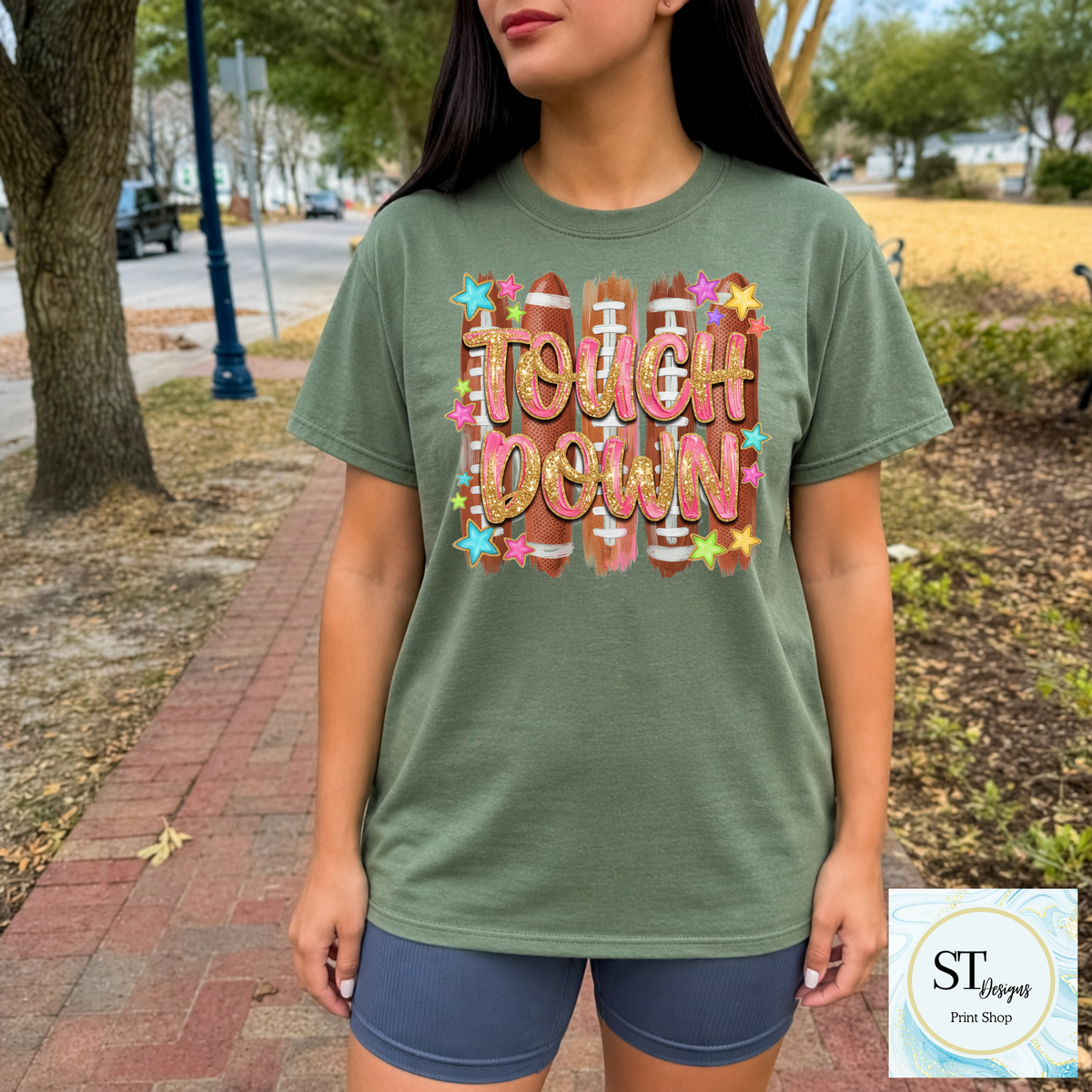 Sparkle Preppy Touchdown Football