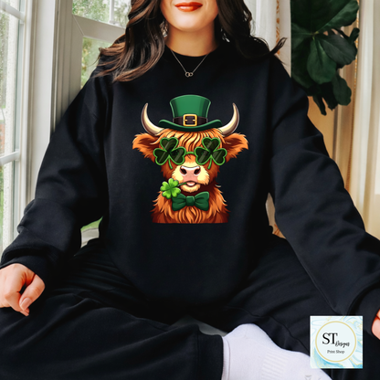 Highland Cow St Pattys Day