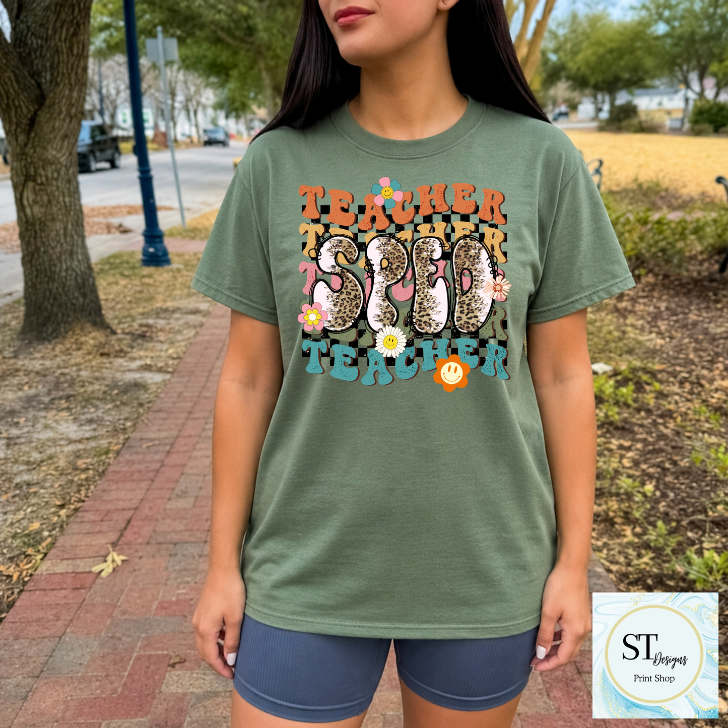 Retro Teacher Life SPED Graphic T-Shirt | Boho Speckled SPED Teacher Tee | Cute Back to School Shirt | Unisex S-5XL