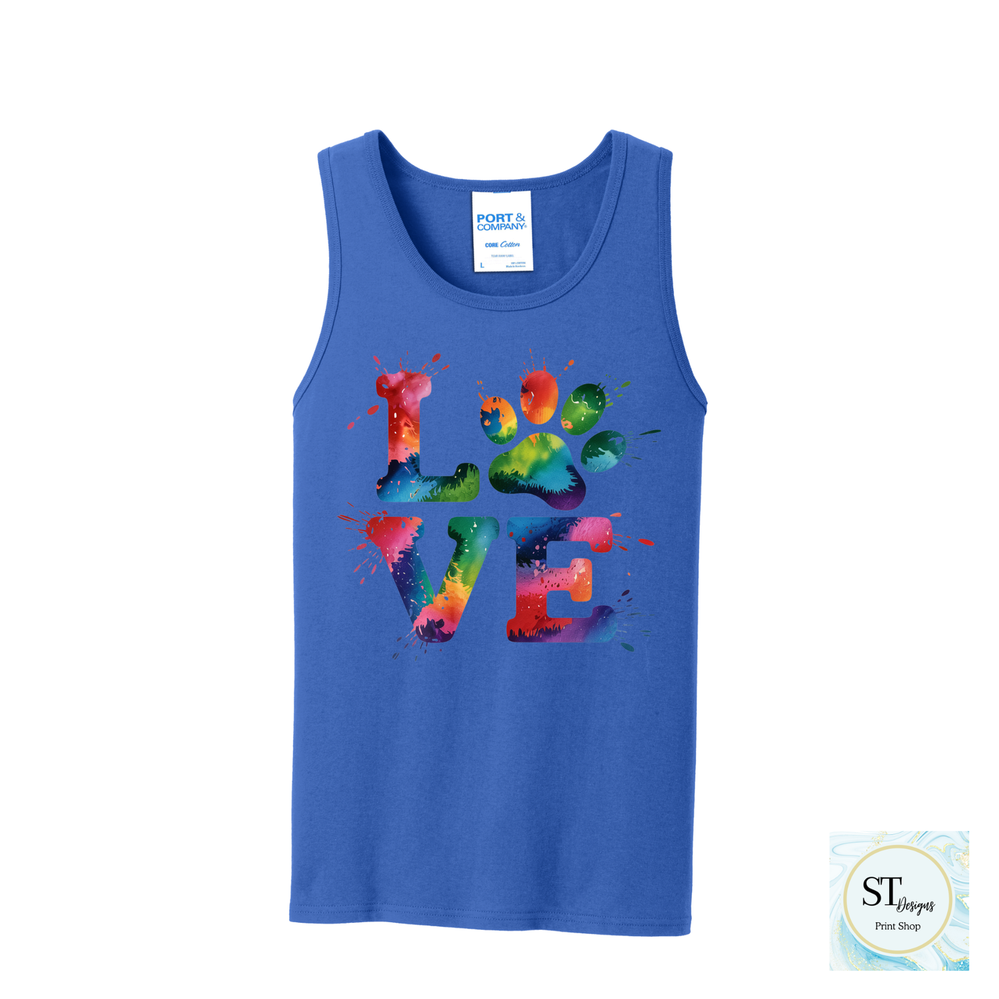 Love TieDye Paw Classic Fit Tank Top