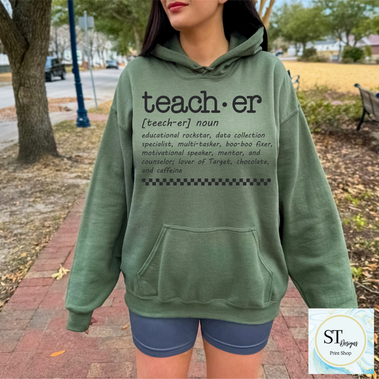 Teacher Definition Crewneck Sweatshirt | Funny Teacher Sweatshirt | Teacher Appreciation Gift | Unisex S-5XL