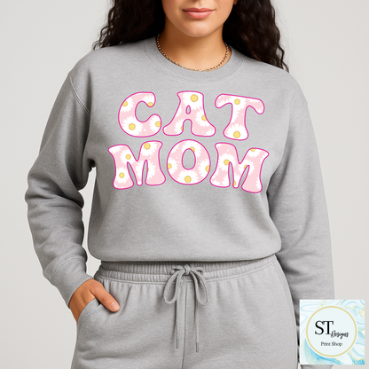 Pink Daisy Cat Mom