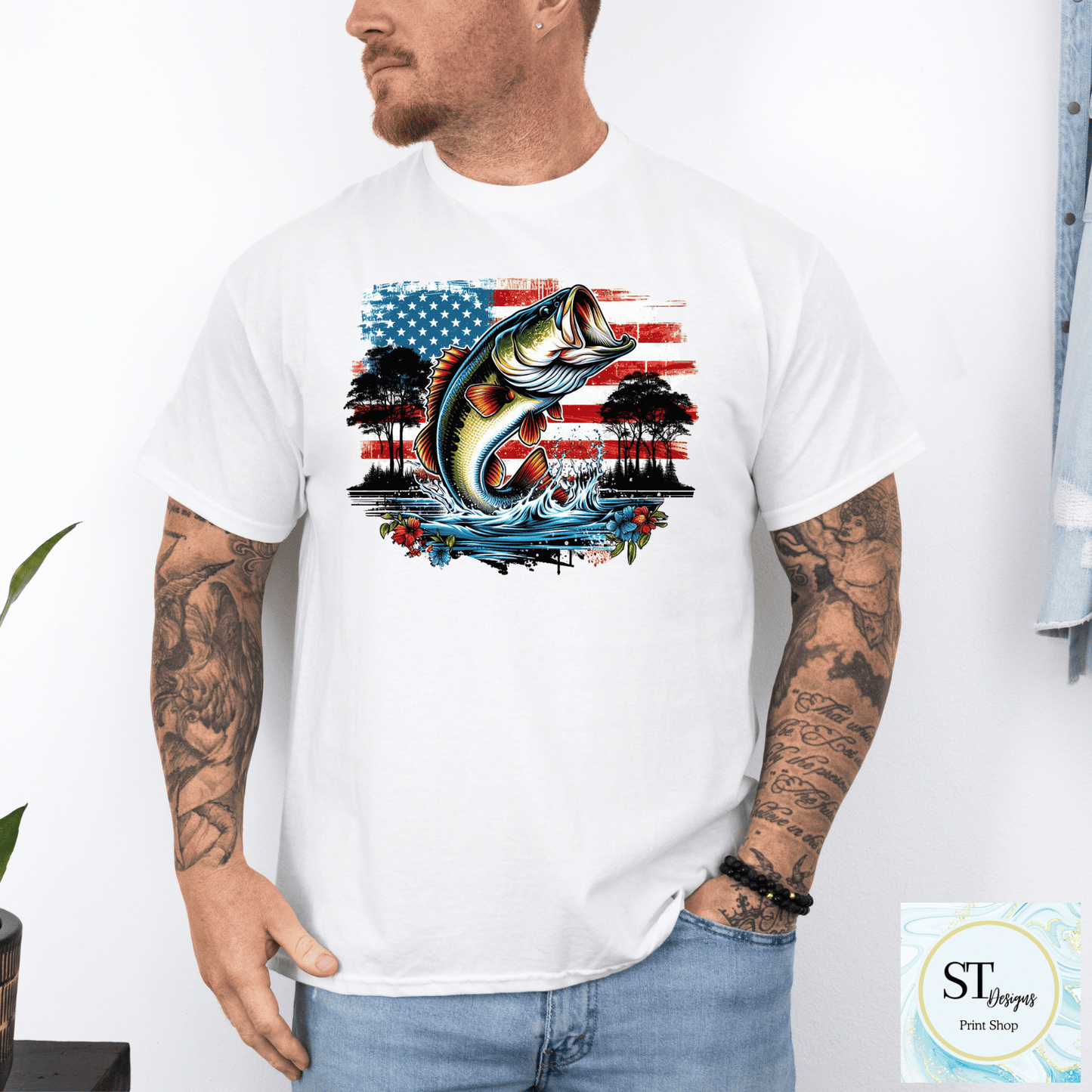 Patriotic Bass Fishing