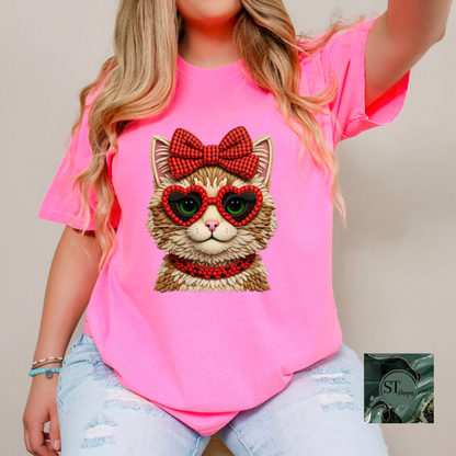 Faux Yarn Valentines Cat