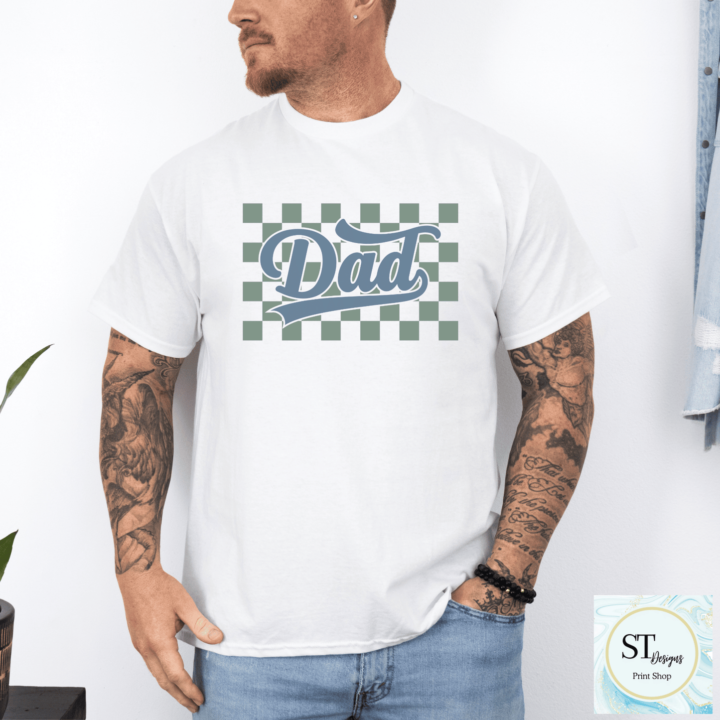 Checkered Dad Blue