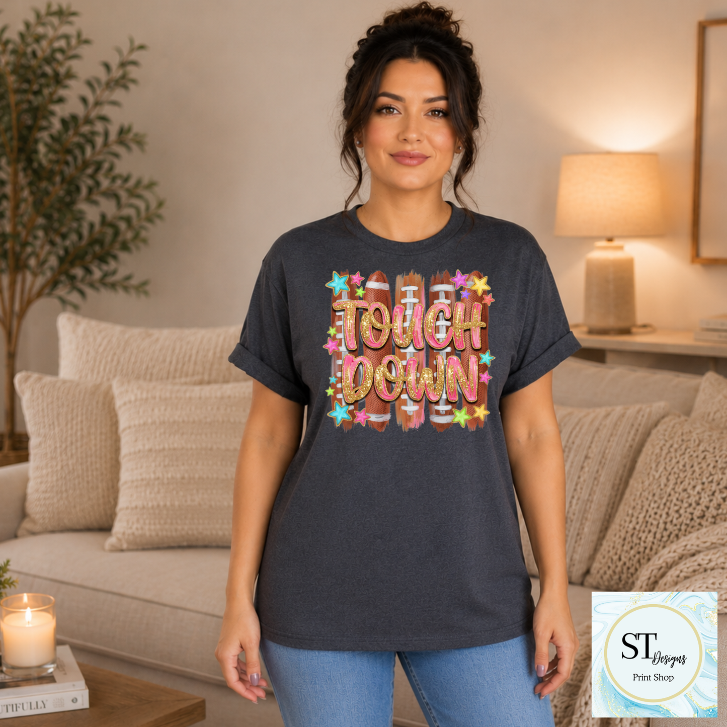 Sparkle Preppy Touchdown Football