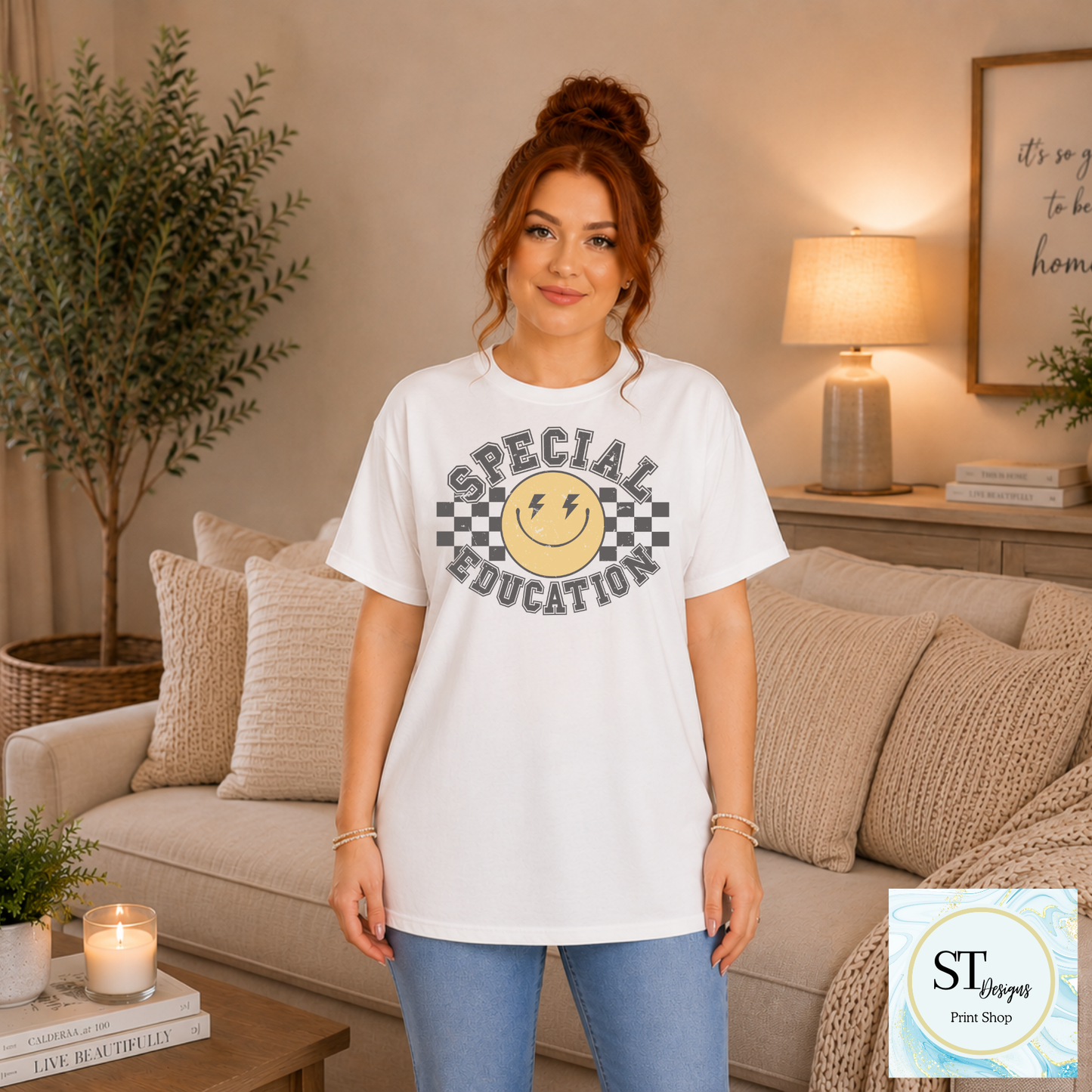 Special Education Smiley Face Teacher Shirt | Retro SPED Teacher Graphic Tee