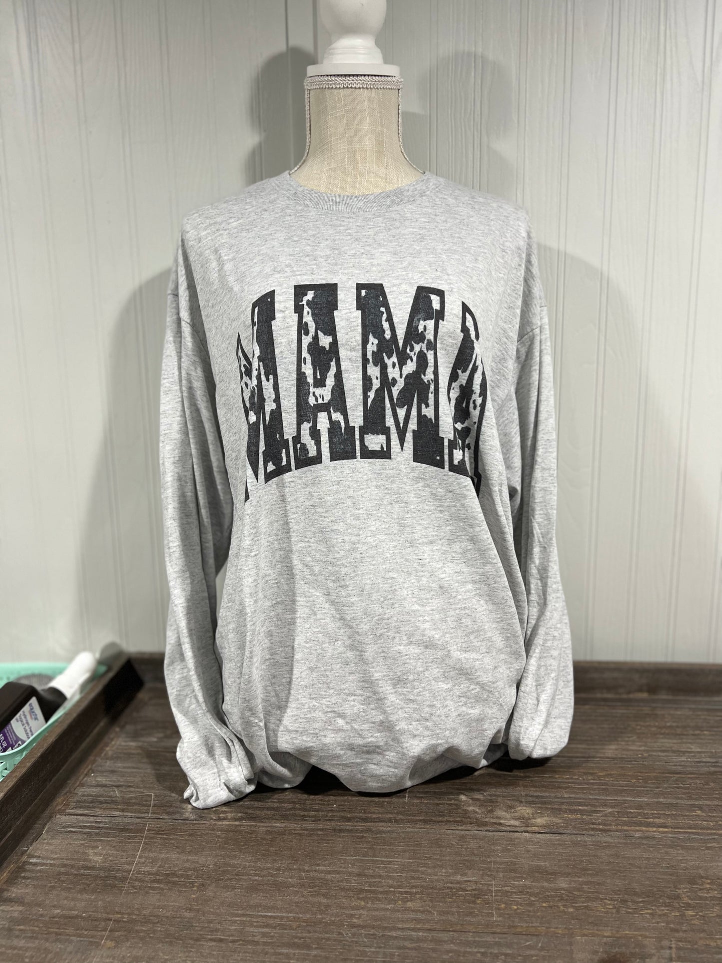 MAMA Varsity Tee-Long Sleeve-Crewneck