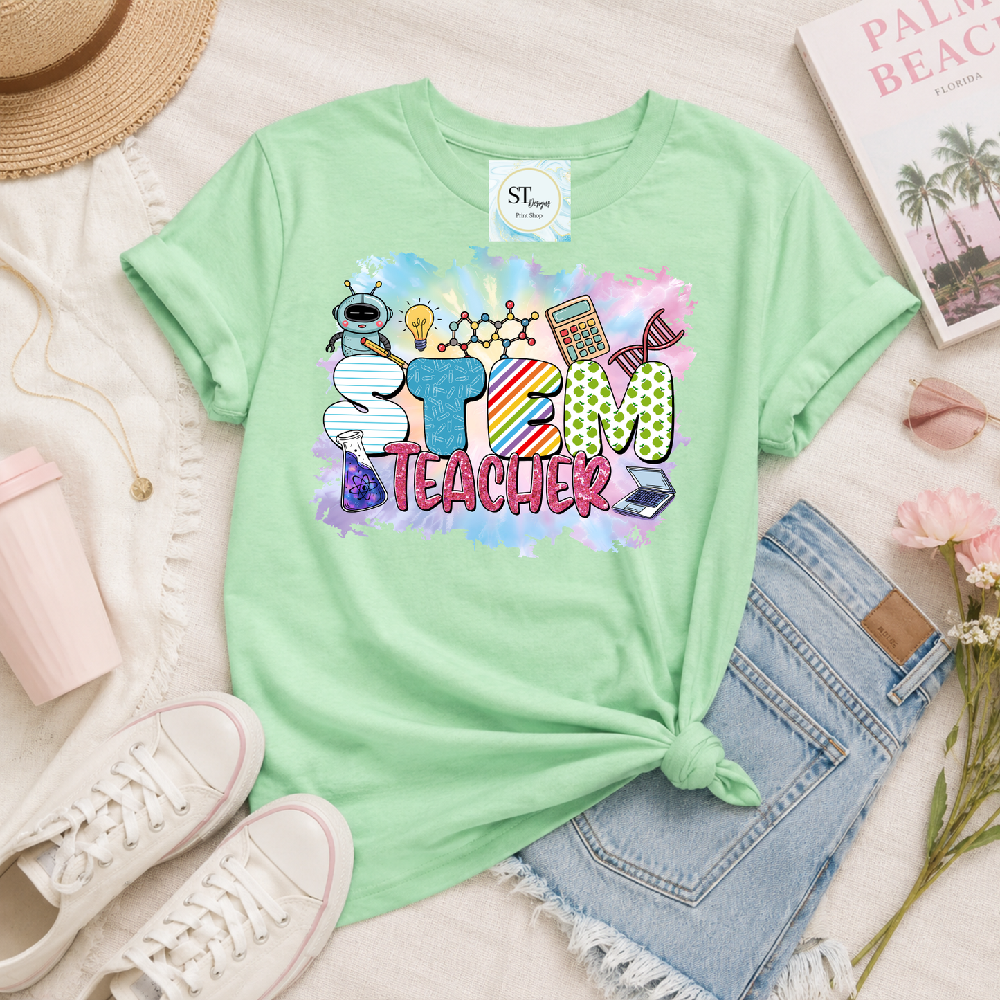 STEM Teacher Graphic Crewneck Sweatshirt | Science, Technology, Engineering & Math Teacher Sweatshirt | Unisex S-5XL