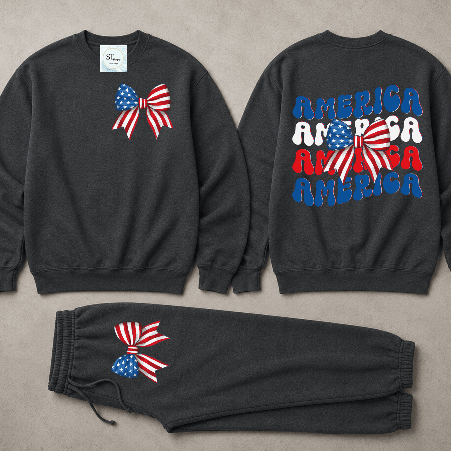 America Bow Sweatshirt or Joggers