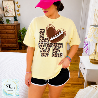 Leopard Glitter Print LOVE Football