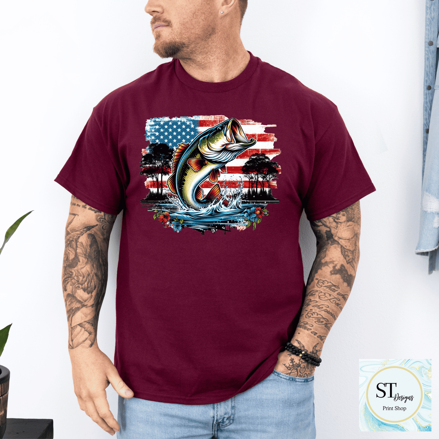 Patriotic Bass Fishing