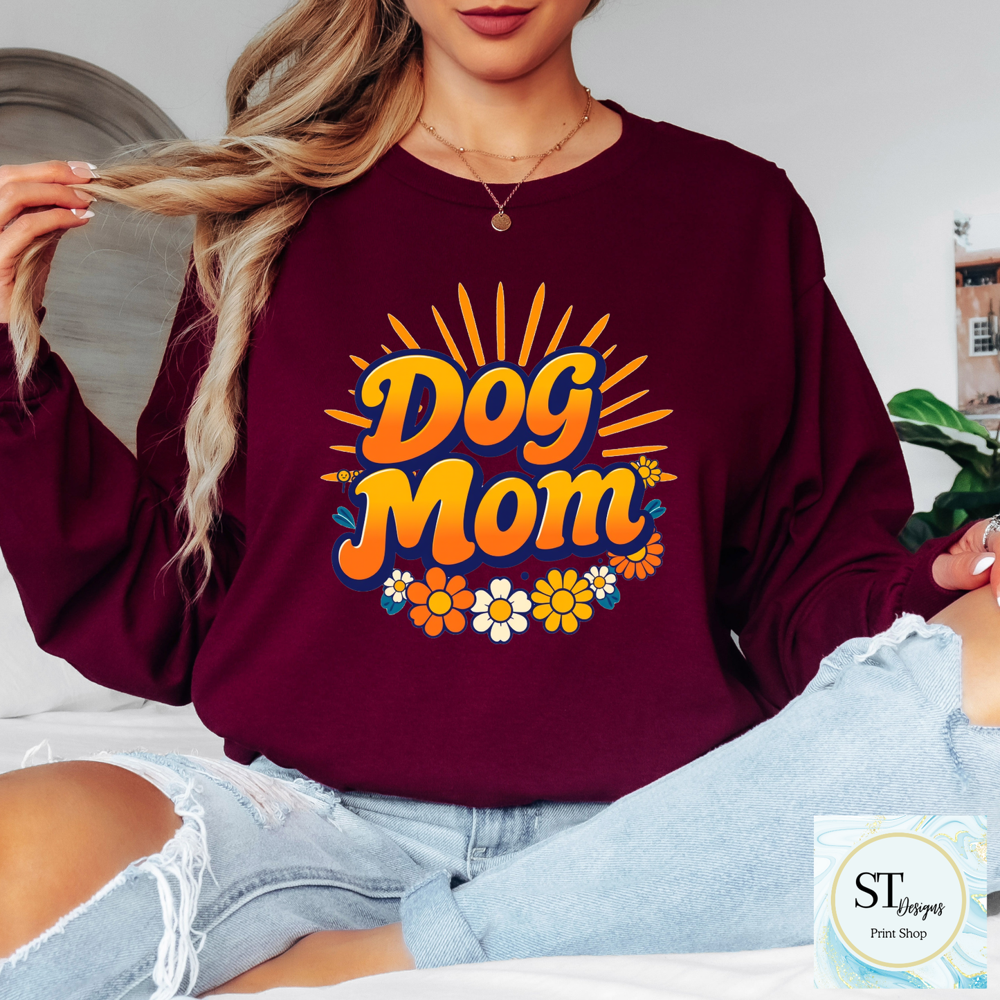 Retro Dog Mom Graphic Apparel