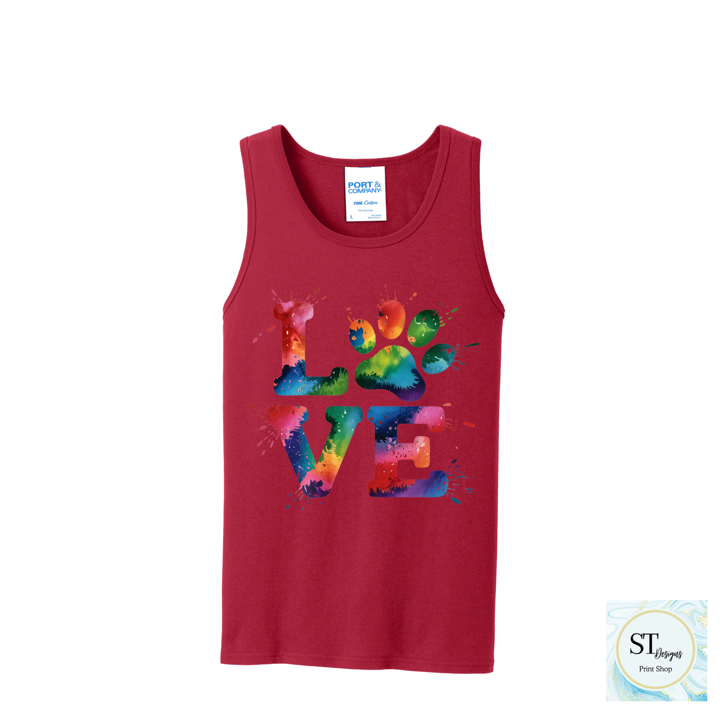 Love TieDye Paw Classic Fit Tank Top