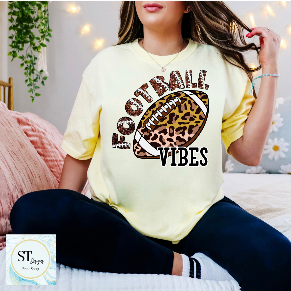 Cheetah Glitter Football Vibes