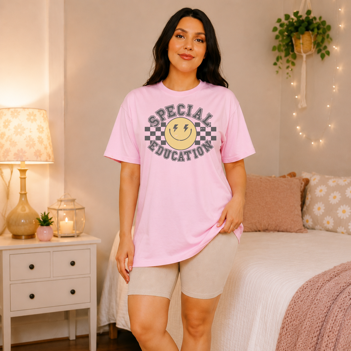 Special Education Smiley Face Teacher Shirt | Retro SPED Teacher Graphic Tee